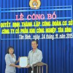 Thành lập CĐ cơ sở Công ty CP KCN Tân Bình