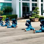 Nữ dân quân tự vệ Cao su Phú Riềng trên thao trường